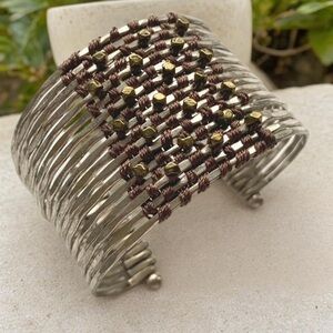 Cuff Beaded and Woven Bracelet fits up to 8 inches